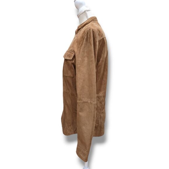 John Varvatos Men's Goat Suede Leather Camel Tan Field Jacket Size S - Picture 8 of 16
